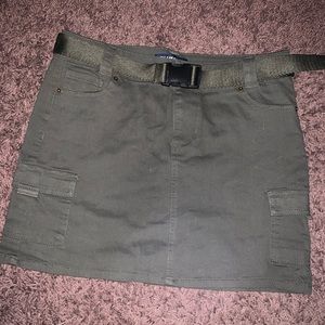 Army green skirt